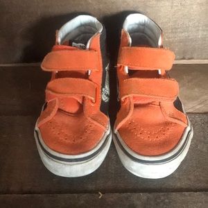 Vans orange Velcro half cabs size 11